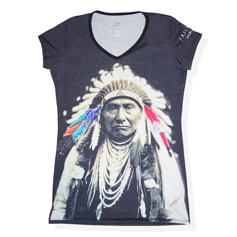 The image on this Inukt t-shirt depicts Chief Joseph, a Nez Perce band leader - although it does not identify who the man is. (PHOTO COURTESY OF INUKT.COM)

