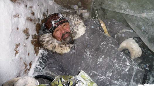Alec Oovaut took this photograph of his father Johnny Oovaut Nov. 19, as the pair became snowed into their shelter during a blizzard. The pair was rescued the following day, as hypothermia set in. (HANDOUT PHOTO)