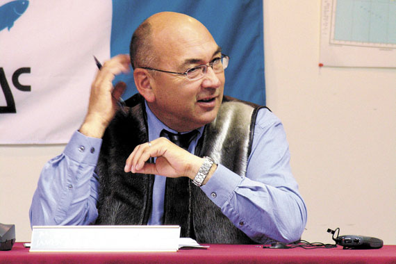 James Igloliorte, head of the Qikiqtani Truth Commission, listens to witnesses at a hearing in Iqaluit held in June of 2008. (FILE PHOTO)