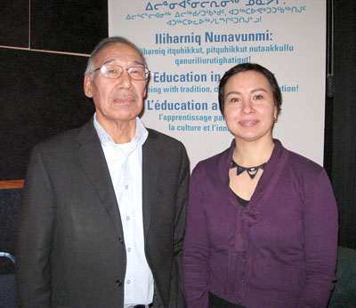 Simon Awa, pictured here with Nunavut's language commissioner Sandra Inutiq, has left his position as deputy minister of culture and heritage for the Government of Nunavut, since being appointed deputy minister of Family Services. (FILE PHOTO) 