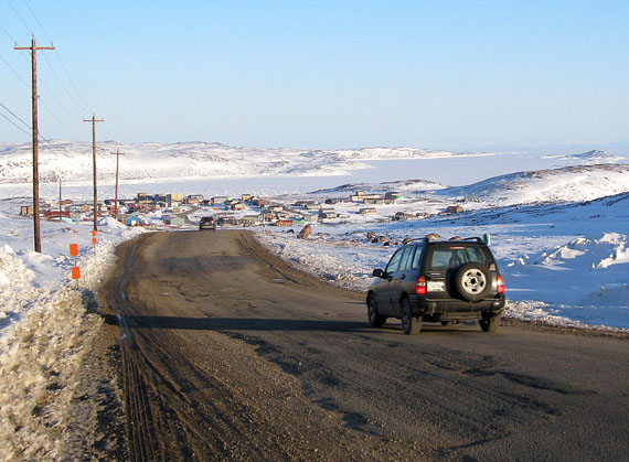 Iqaluit’s department of public works hopes to repave the length of the city’s road to Apex using a “chip and tar” method, good for up to three years, until the city can finance a more permanent solution. (PHOTO BY PETER VARGA)