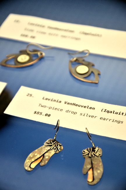 Alianait commemorative earrings such as these will be on sale, until supplies last, starting at 7 p.m. June 25 at the Nunatta Sunakkutaangit Museum in Iqaluit. (PHOTO BY DAVID MURPHY) 