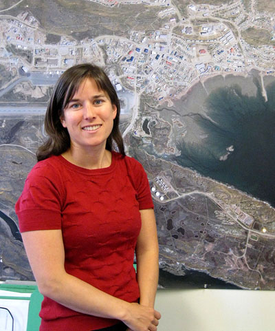 Mélodie Simard, planning and lands director for the city of Iqaluit, says her department finally has the staff it needs to handle the city’s list of development projects, which ballooned in 2013. (PHOTO BY PETER VARGA)

