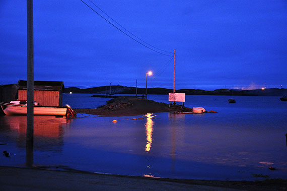 High tide in Iqaluit Aug. 13, under the influence of a supermoon, or perigee, that developed Aug. 10, bringing the moon closer to Earth than at any other time in 2014. The Iqaluit tide rose to a height of 11.6 metres, or about 38 feet at 8:46 p.m. that evening. The highest tide this month, 11.7 metres, was recorded Aug. 12 at 8:01 p.m. The supermoon effect occurs when the moon’s orbit takes it close to Earth, making it appear bigger and brighter than normal. More big tides are expected for the period between Sept. 9 and Sept. 12. (PHOTO BY THOMAS ROHNER)