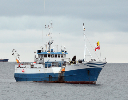 The Arctic Fishery Alliance's vessel the Kiviuq I anchored off Grise Fiord. (PHOTOS COURTESY OF THE AFA)