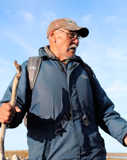 Arviat elder Peter Alareak says he enjoyed being part of the excavation and examination of Qikiqtaarjuit in July 2014. (PHOTO COURTESY OCEANS NORTH)