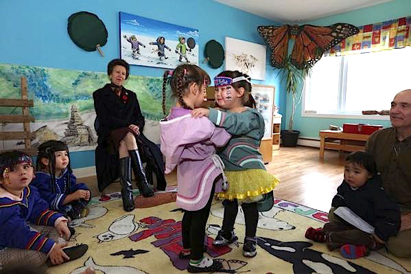 Anne, the Princess Royal, visits the Ottawa Inuit Children’s Centre on McArthur Ave. during the afternoon of Nov. 11, in the middle of a busy day that brought her to the National War Memorial for 11 a.m. Remembrance Day observances. Her visit to the OICC was among a dozen she made during her 34.5-hour visit to Canada that started Nov. 10 at noon. Anne, 64, is the only daughter of Queen Elizabeth II. (HANDOUT PHOTO)