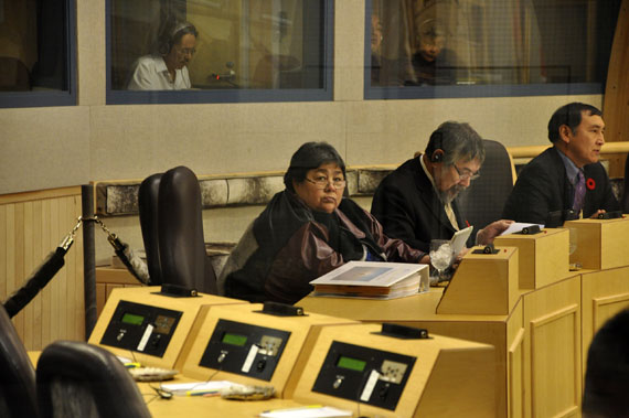 Health Minister Monica Ell in the Nunavut legislature Nov. 6. Ell said she has ordered an immediate third-party review into allegations concerning a former nurse-in-charge at Cape Dorset and how her department handled the situation. (PHOTO BY THOMAS ROHNER)