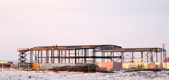 The Canadian High Arctic Research Station is currently under construction in Cambridge Bay and is slated for completion in 2017. (PHOTO BY JANE GEORGE)