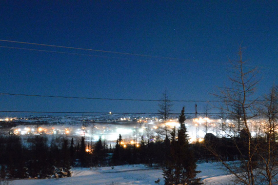 A deep freeze moved into communities across Nunavut and Nunavik over the last few days. As temperatures dipped to -40C in Kuujjuaq Jan. 4, resident Christine Watt captured the inversion effect. That's when air temperature increases, instead of decreasing, with height, which created the look of haze settling over the community. (PHOTO BY CHRISTINE WATT) 
