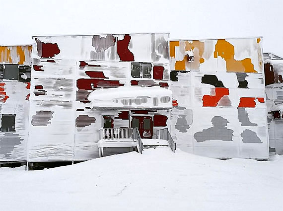 Keith Collier, the economic development officer in Arviat, snapped this photo of the community`s John Arnalukjuak High School Jan. 10. The building is covered in patches of snow following a three-day blizzard that pounded the Kivalliq and Kitikmeot regions, closing many schools, businesses and government offices. You can see more of Collier's photos on his twitter feed @KeithCollier. (PHOTO BY KEITH COLLIER) 