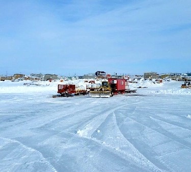 Cement powder heads to the Hope Bay mine from Cambridge Bay earlier this month. (PHOTO COURTESY OF TMAC)