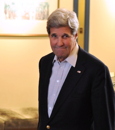U.S. Secretary of State John Kerry in the lobby of the Nunavut legislative assembly where he talked about the Arctic Council's role under the U.S. chair from 2015-2017. (PHOTO BY THOMAS ROHNER)