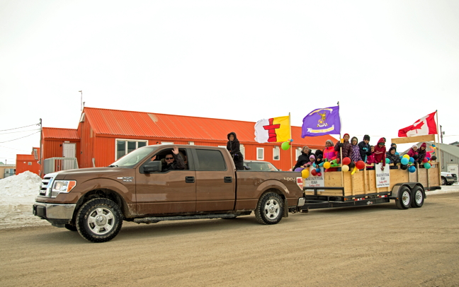 Cambridge Bay's Omingmak Frolics concluded for another year May 18 with a parade through town. The annual spring festival, which runs in mid-May, features a variety of events for adults and children alike including live music and entertainment, snowmobile races, traditional games and a weekend feast. (PHOTO BY DENISE LEBLEU IMAGES)