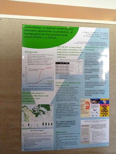 A poster at a presentation during the International Congress on Circumpolar Health in Oulu, Finland talks about an important threat to the health of babies in Nunavut. (PHOTO BY JANE GEORGE)