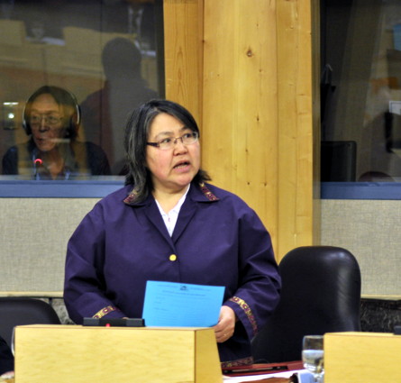 Child and Family Services Minister Jeanne Ugyuk tabled the Government of Nunavut's latest update on departmental improvements May 26, which flow from an auditor general's 2011 report on the department's performance and procedures. (FILE PHOTO)