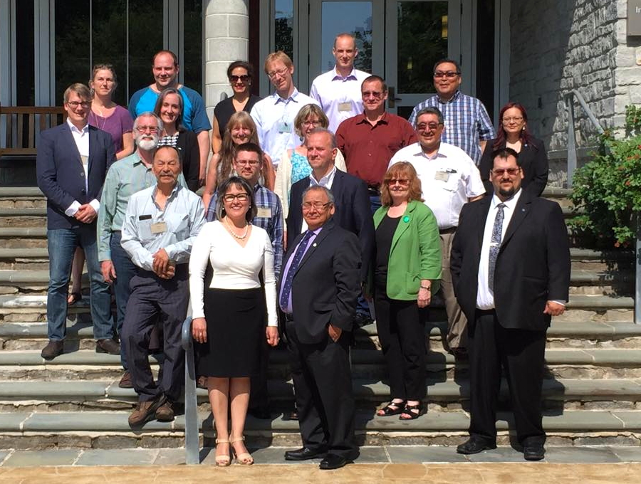 Nunavut MP and Canada's environment minister, Leona Aglukkaq, front, stands beside Nunavut's environment minister, Johnny Mike, and other Arctic delegates in front of the National Conservation Training Centre in Shepherdstown, West Virginia, June 12, at the end of a Canada-U.S. polar bear forum in that town June 10 to June 12. Aglukkaq, and other Arctic representatives, travelled to West Virginia last week to fend off any further attempts to up-list the polar bear into a different status under the Convention on International Trade in Endangered Species which would give it increased protection from harvesting. (PHOTO COURTESY ADAMIE ALAKU)