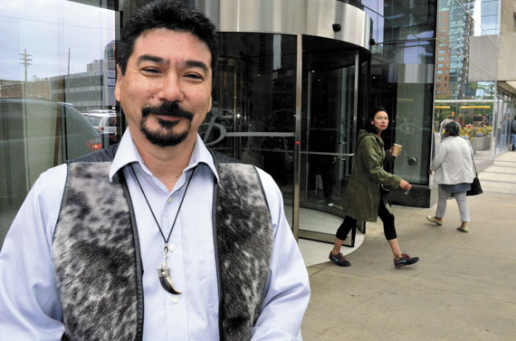 ITK President Terry Audla June 1 in front of the Lyon St. entrance to the Ottawa Delta hotel, where the Truth and Reconciliation Commission released its summary report June 2. “It was atrocious what happened. We need to take that lesson and use it to teach it to others about how to get beyond it and to work toward national understanding and reconciliation among all Canadians,” Audla said. (PHOTO BY JIM BELL)