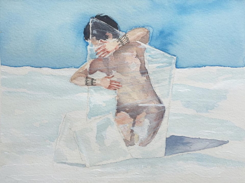 Kathleen Ivaluarjuk Merritt will release her debut album, with this cover art, at the Yellowknife Folk on the Rocks festival July 17. (ART BY KYLE SHEURMANN)