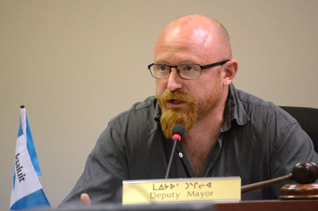 Iqaluit Deputy Mayor Romeyn Stevenson broke two ties and voted in favour of two applications for breweries in Iqaluit at a city council meeting July 14. (PHOTO BY DAVID MURPHY) 
