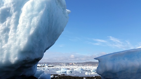 Ice extent may be down overall in the Arctic, but in Baffin Bay — and close to Iqaluit, seen here Aug. 3 — there's been no lack of ice this past summer. (PHOTO BY THOMAS ROHNER)
