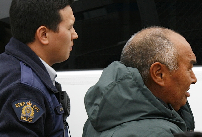 Johnny Meeko, 60, a retired Nunavut teacher facing sex charges, is seen here in a photo from 2012 as he entered the Nunavut Court of Justice in Iqaluit. (FILE PHOTO) 