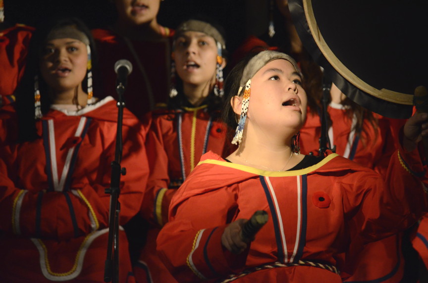 The Inuksuk Drum Dancers perform a traditional song at an Iqaluit event — a new GN contest seeks more original Inuit language songs. (FILE PHOTO)