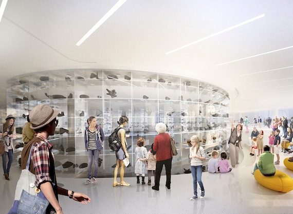 The Winnipeg Art Gallery and its future Inuit Art Centre: the construction of the centre, pictured here in an artist's rendering, has received a boost. The Winnipeg Foundation will give $950,000 to the WAG's project, the gallery announced Oct. 14. Its $45-million building will feature Inuit-focused art exhibitions, programming and research. The gallery already holds the world's largest public collection of Inuit art, with 13,000 pieces. Construction on the new 40,000-square-foot centre is expected to start in 2016. (IMAGE COURTESY OF WAG)