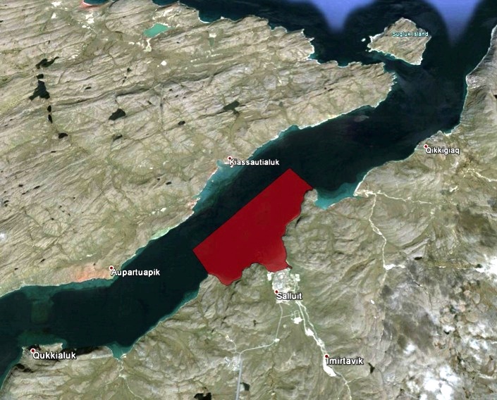 This DFO map shows the area now closed due to possible oil contamination.
