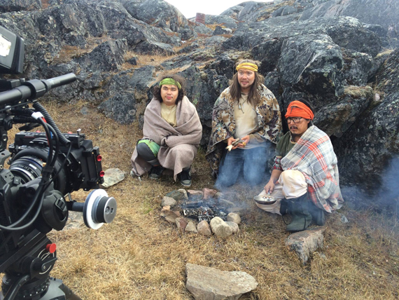 The first day of shooting for season 5 of the Inuktut-language comedy series Qanurli?, featuring lead characters Inuk Qablunaaq (Anguti Johnston) and Nipangui Huittuq (Vinnie Karetak), wrapped up Oct. 5 in Iqaluit. The show’s producers, Anguti Johnston, Vinnie Karetak, Stacey Aglok MacDonald and Joshua Qaumariaq announced this week that they’ve launched their own Inuit-owned, Iqaluit-based production company, Qanukiaq Studios, which will produce this season of Qanurli in association with the Aboriginal Peoples Television Network. “The team promises that Qanurli’s special flavour of ‘maktaaq on cardboard’ will remain strong and delicious and that the new soya sauce they’re trying out this season is pretty awesome!” producers said Oct. 5. (PHOTO COURTESY OF QANUKIAQ STUDIOS)