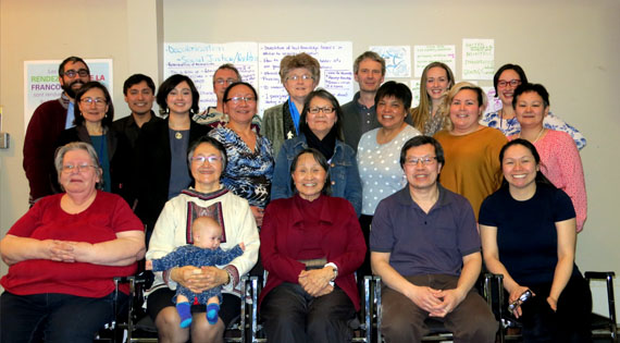 Participants at a workshop in Iqaluit held this past March to discuss a possible Nunavut-based university pose for a group photo. (PHOTO COURTESY OF SHEENA KENNEDY DALSEG)