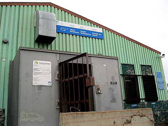 The grim, battered exterior of Iqaluit’s liquor warehouse, where over-the-counter retail sales ended in 1975. The outlet is used now to supply wholesale liquor to restaurants and hotels and for retail orders made by consumers in communities outside Iqaluit. (FILE PHOTO)