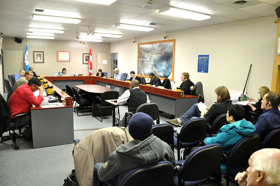Iqaluit City Council gave first and second reading Nov. 24 to five bylaws aimed at fixing the city's financial position. (PHOTO BY THOMAS ROHNER)