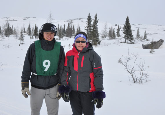 Arnaituk Caron and Mary Pootoo of Salluit pose before competition at regional trials in Kuujjuaq Nov. 28, ahead of the 2016 Arctic Winter Games. Both are taking part in an intensive training program at home in Salluit to prepare them for the competition. (PHOTO BY SARAH ROGERS)