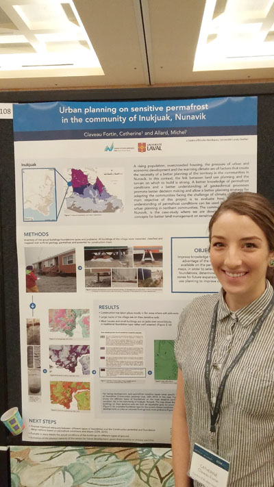 Catherine Claveau Fortin with a poster she prepared for the ArcticNet conference in Vancouver last December. (COURTESY CATHERINE CLAVEAU FORTIN)