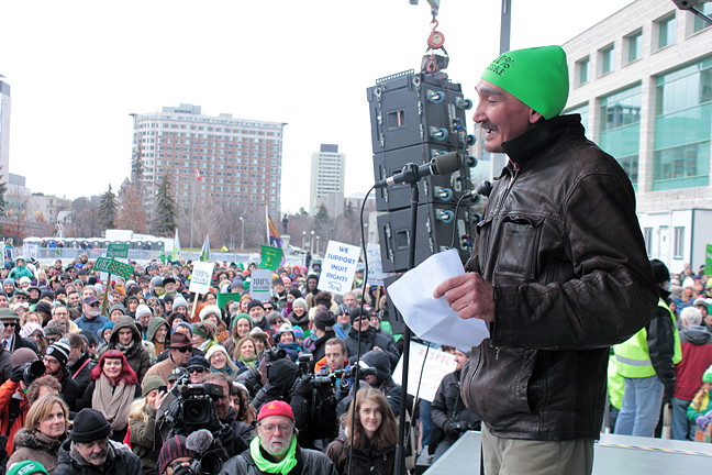 Clyde River's Jerry Natanine at a climate change rally in Ottawa in 2015: The Supreme Court of Canada decided March 10 that it would hear an appeal from Natanine, the Hamlet of Clyde River and the Nammautaq Hunters and Trappers Organization who want to stop seismic testing off the coast of Baffin Island. The case has been winding its way through lower courts since June 2014 when the National Energy Board approved an application from a group of companies known as Multi-Klient Invest, or “MKI” to conduct a five-year seismic testing program in Baffin Bay and Davis Strait, an industrial activity Inuit claim will harm marine animals. Seismic opponents also argue that community consultation was not properly done. Natanine, reached at home in Clyde River, said he was overjoyed with the Supreme Court's decision. 