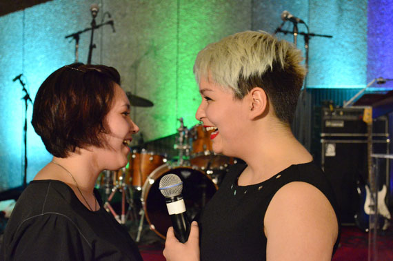 Pauline Nakasuk (left) and Avery Keenainak of Nunavut Sivuniksavut throat singing at the March 7 Taste of the Arctic event, held at the National Arts Centre in Ottawa. The event is hosted annually every spring by Inuit Tapiriit Kanatami to celebrate Arctic food and culture. Chefs at the NAC prepare gourmet, buffet style delectables using traditional foods such as char, maktaaq, muskox, caribou. It usually attracts a who's who of Ottawa politicians, senior bureaucrats and Aboriginal leaders. See more photos on our Facebook page. (PHOTO BY JIM BELL)
