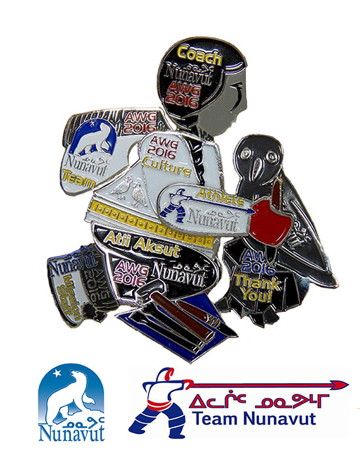 Team Nunavut's collector pin set can be assembled to form a carver. (PHOTO COURTESY GN)