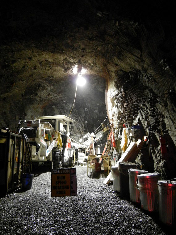 A view into the underground mine at Doris North in 2013, where its current owner, TMAC Resources Inc., wants to enlarge the mine and its operations. (PHOTO BY JANE GEORGE)