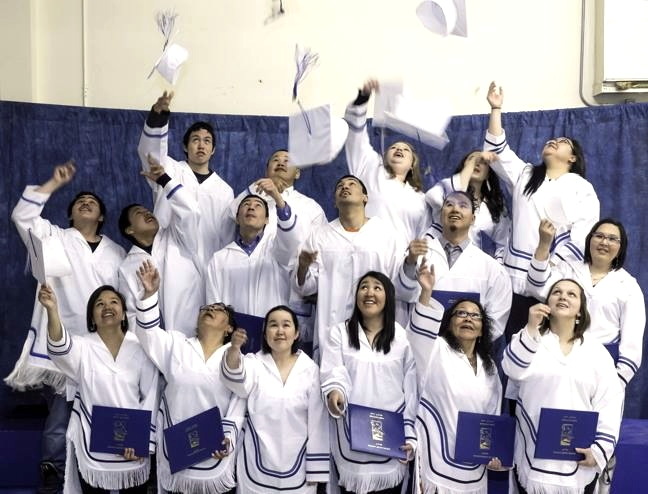 Hats off, graduates! It's that time of year again when students celebrate all the hard work they've done and what they've managed to accomplish. Nunavut Arctic College's Kivalliq Hall and Trade Training Centre in Rankin Inlet graduated 30 students this spring in office administraion, management studies as well as apprentice and pre-apprentice programs. Congratulations from Nunatsiaq News. (PHOTO BY DOUG MCLARTY/ARCTECH DESIGN AND SERVICES)