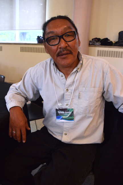 Sytukie Joamie, who now lives in Ottawa, at an Ottawa Inuit Children's Centre symposium on Inuit culture June 1. (PHOTO BY COURTNEY EDGAR)