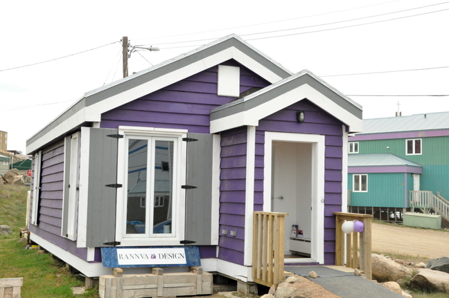 The little purple house near Iqaluit's four corners is now a storefront for Rannva Design. (PHOTOS BY THOMAS ROHNER)