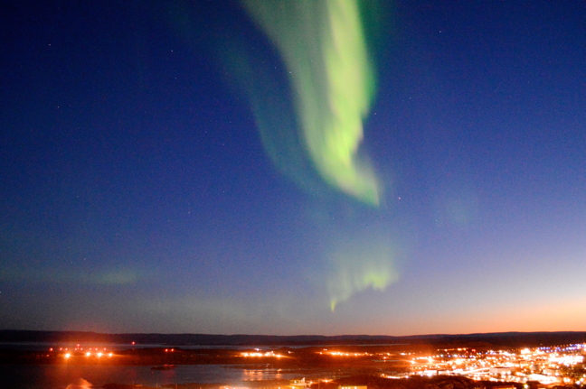 Stargazers hoping to catch a glimpse of the Perseid meteor shower in Iqaluit last weekend were instead treated to an impressive display of Aurora Borealis. The northern lights swirled over Koojeese Inlet shortly before midnight Aug. 12, coinciding with the time astronomers predicted to be the peak evening for Perseid viewing. If you missed out seeing any shooting stars, the Persied shower is expected to continue until Aug. 24. The annual Persied phenomena is caused when Earth travels through the tail of Comet Swift-Tuttle and debris from the comet enters the planet's atmosphere. According to Environment Canada, Iqaluit will have a relatively cloud-free week through to Aug. 19. Persied meteors are most frequently seen between midnight and dawn. (PHOTO BY STEVE DUCHARME)