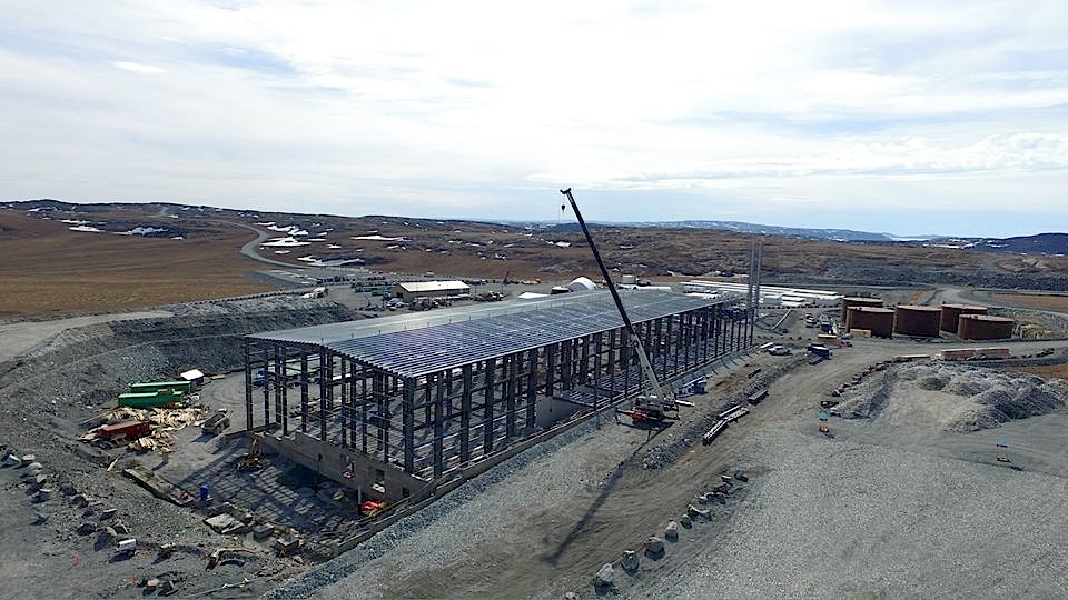 The processing plant at TMAC's Doris North mine site, under construction this past June. The company hopes to start mining gold in 2017, and is likely to put up a reclamation bond of about $31 million. (FILE PHOTO)