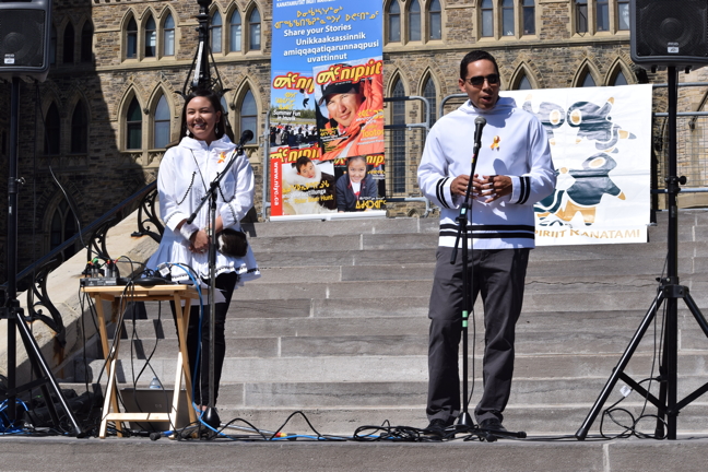 Natan Obed, president of the Inuit Tapiriit Kanatami, speaks about suicide in the North and how ITK is hoping to stem the tide, at a suicide prevention rally on Parliament Hill Sept. 9. (PHOTOS BY COURTNEY EDGAR)
