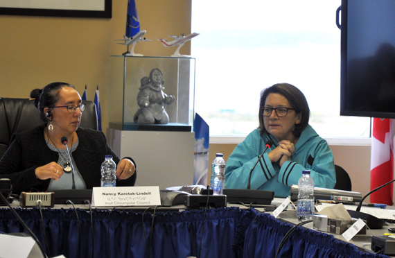 Mary Simon, named last month by INAC as Minister’s Special Representative on Arctic issues, speaks to delegates at Inuit Circumpolar Council Canada’s annual general meeting in Kuujjuaq Sept. 15. (PHOTO BY SARAH ROGERS)