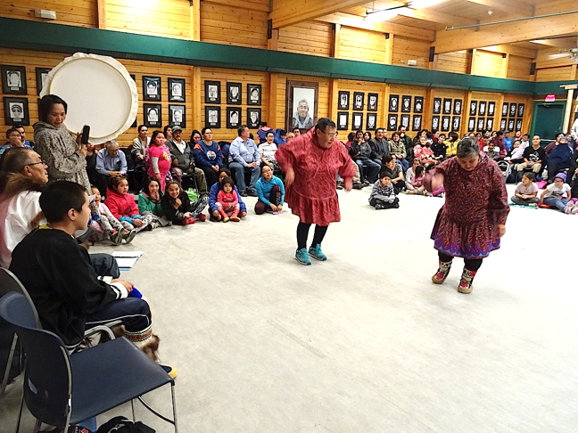 Inuinnait drummers and dancers perform during a feast and celebration to mark the end of the Kitikmeot Inuit Association's annual general meeting in Cambridge Bay, Nunavut  Oct. 6. Read about the AGM on nunatsiaqonline.ca. (PHOTOS BY JANE GEORGE)