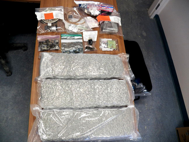 Here are the fruits of a drug bust that took place in Cambridge Bay on June 4, 2015, when police seized 7.5 kilograms of pot, among other things. (FILE PHOTO)