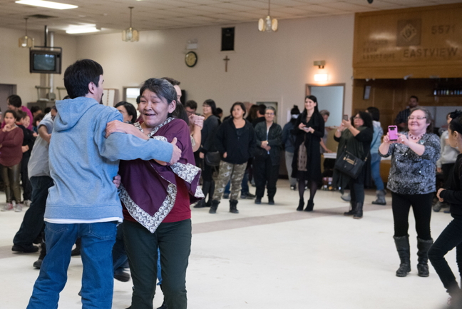 About 500 Inuit and friends gathered for Tungasuvvingat Inuit's annual Christmas party, held this year at the Royal Canadian Legion hall in Vanier, for food, dancing and socializing. (PHOTO COURTESY CANCER CARE OTTAWA)