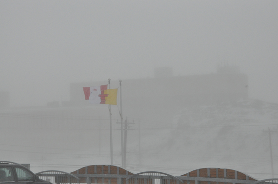 If you're in a blizzard, such as this recent one in Iqaluit, it means you can't see for more than 400 metres or a quarter-mile—and sometimes visibility can be even more reduced. (FILE PHOTO)